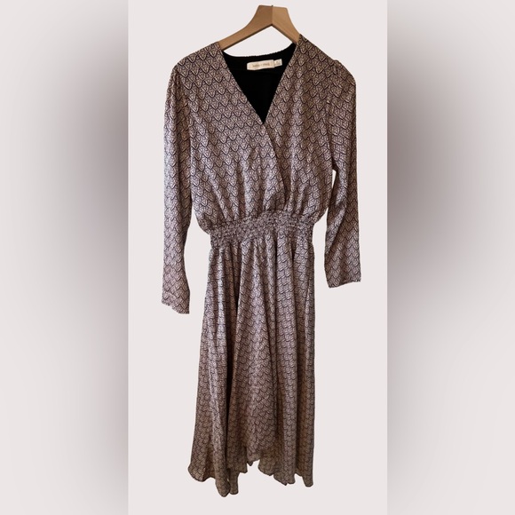 Anthropologie Bishop + Young Bohemian Rhapsody Smocked Midi Dress Size Medium - Picture 2 of 11